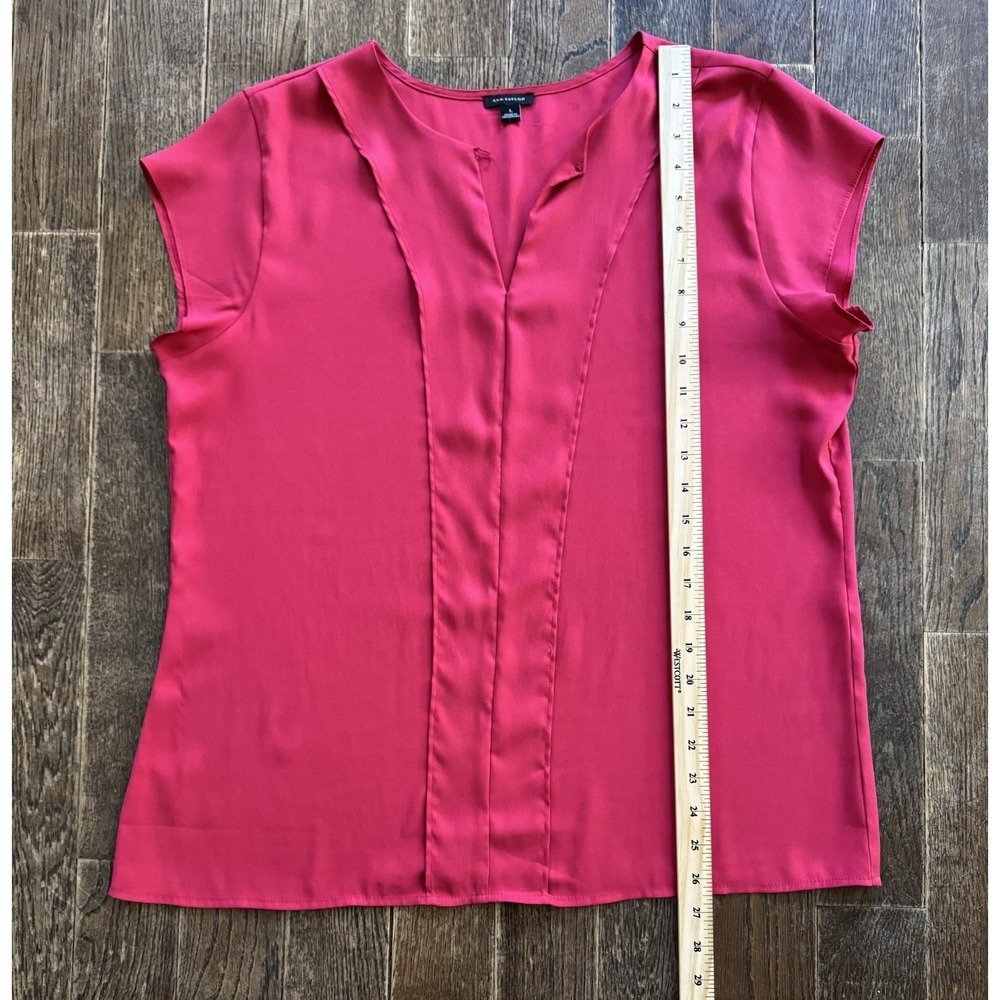 Ann Taylor Top Blouse Sleeveless Women's Size Large Red EUC - Picture 4 of 7